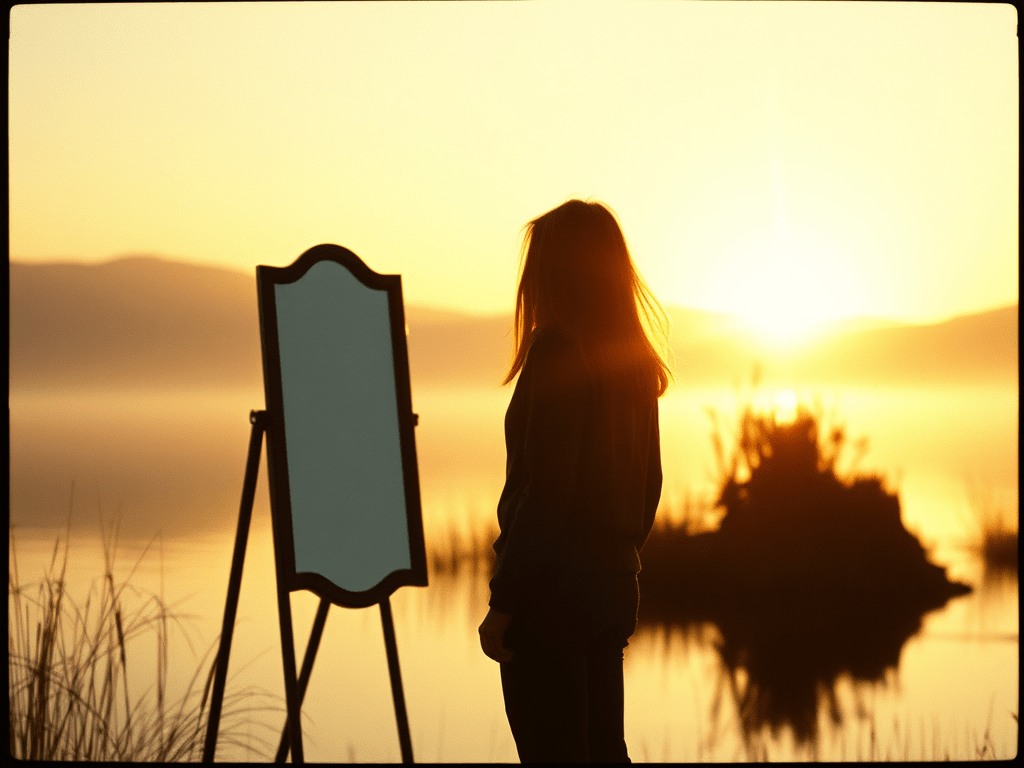 April Held a&nbsp;Mirror